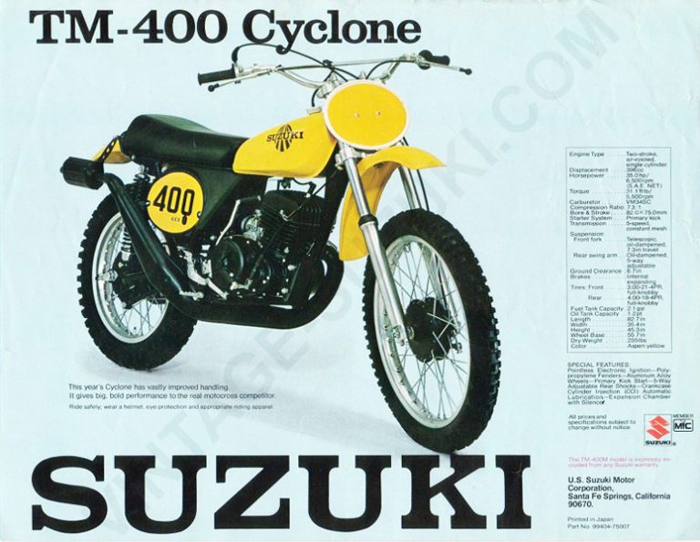 ΘΡΥΛΙΚΕΣ ΜΟΤΟΣΥΚΛΕΤΕΣ Suzuki TM 400 Cyclone, 19711975 Η φόνισσα