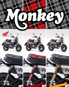 Honda Monkey 125: Τιμώντας το παρελθόν, με καρό σέλα, γραφικά και κομψούς χρωματισμούς για το 2023
